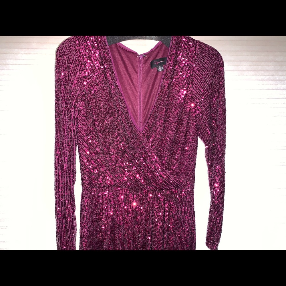 Aqua maroon long sleeve dress